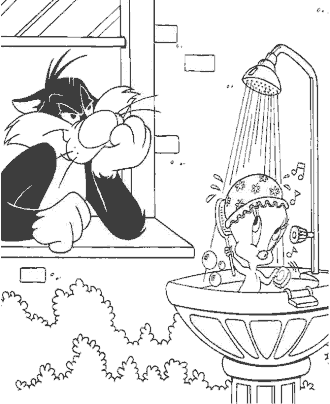 tweety and sylvester coloring pages
