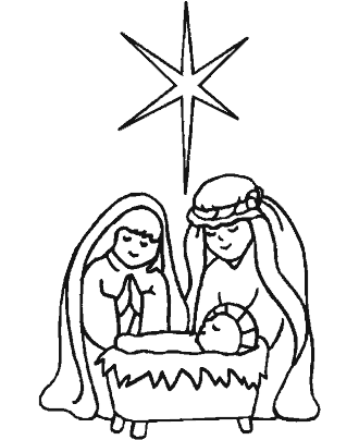 christian christmas coloring page