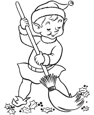 santa's elves coloring page