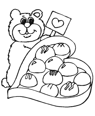 Valentine´s Day teddy bear coloring pages