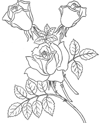 Valentine flowers coloring pages