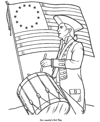american flags coloring page