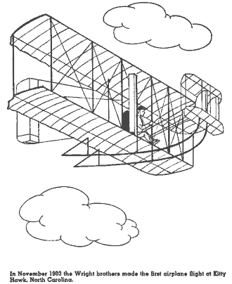 wright brothers airplane coloring page