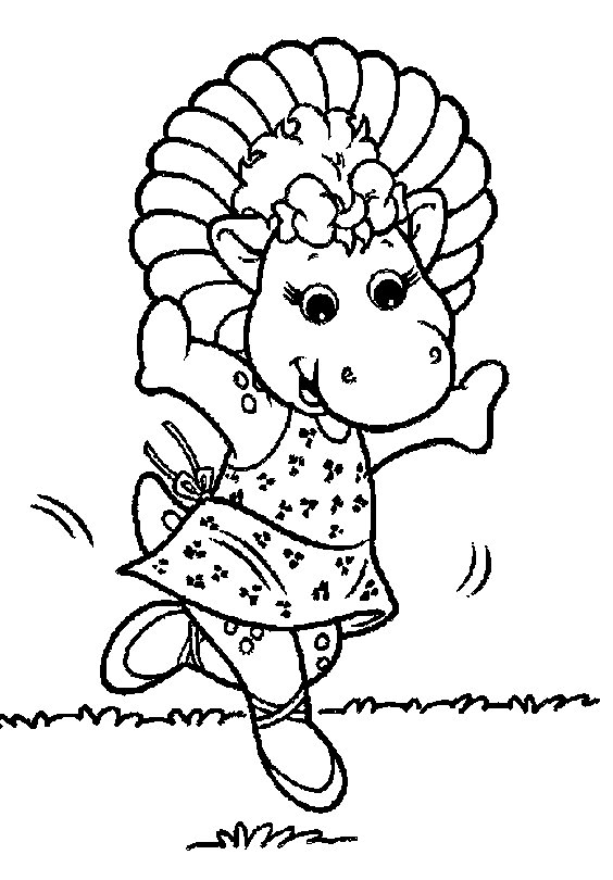 barney coloring pages dress