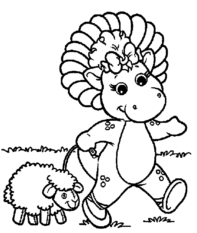Barney coloring pages
