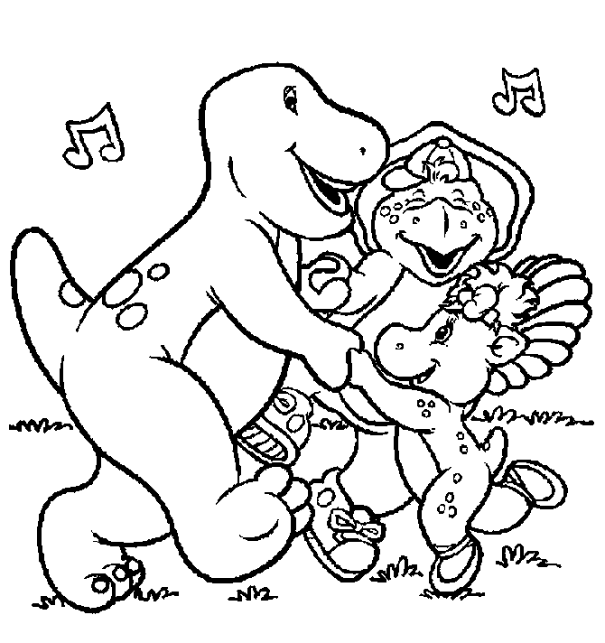 barney coloring pages shape