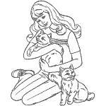 animal care coloring pages for girls