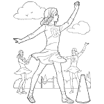 cheerleader coloring pages for girls