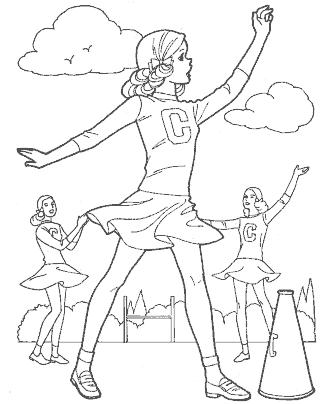 cheerleader coloring page for girls